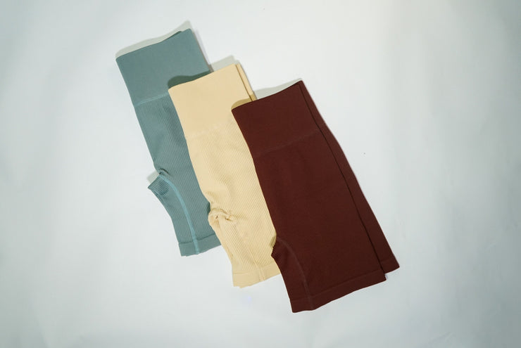Ribbed Biker Shirts - Brown