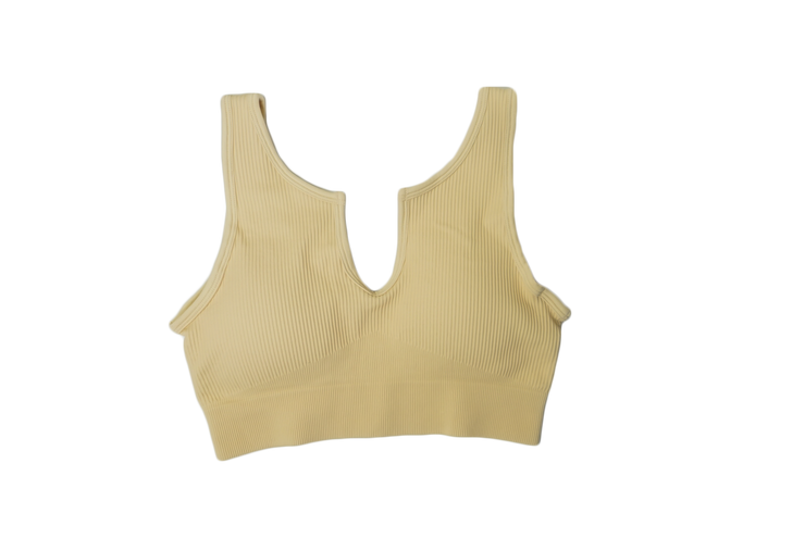 Ribbed U-Top - Cream